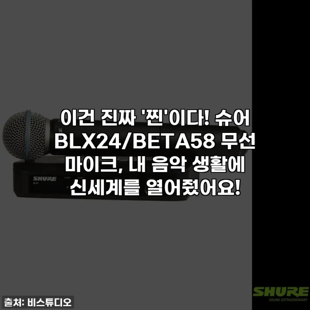 이건 진짜 '찐'이다! 슈어 BLX24/BETA58 무선 마이크, 내 음악 생활에 신세계를 열어줬어요!