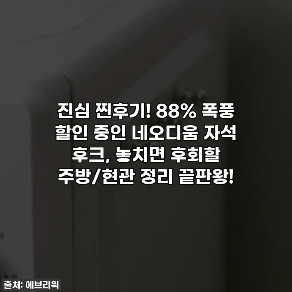 진심 찐후기! 88% 폭풍 할인 중인 네오디움 자석 후크, 놓치면 후회할 주방/현관 정리 끝판왕!