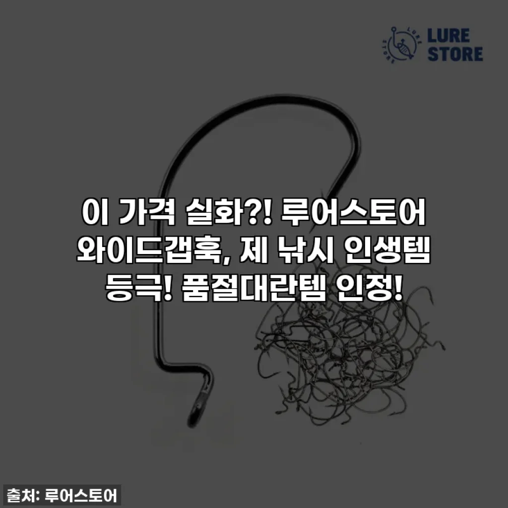 이 가격 실화?! 루어스토어 와이드갭훅, 제 낚시 인생템 등극! 품절대란템 인정!