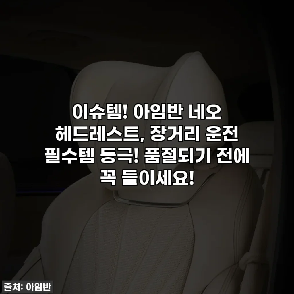 이슈템! 아임반 네오 헤드레스트, 장거리 운전 필수템 등극! 품절되기 전에 꼭 들이세요!