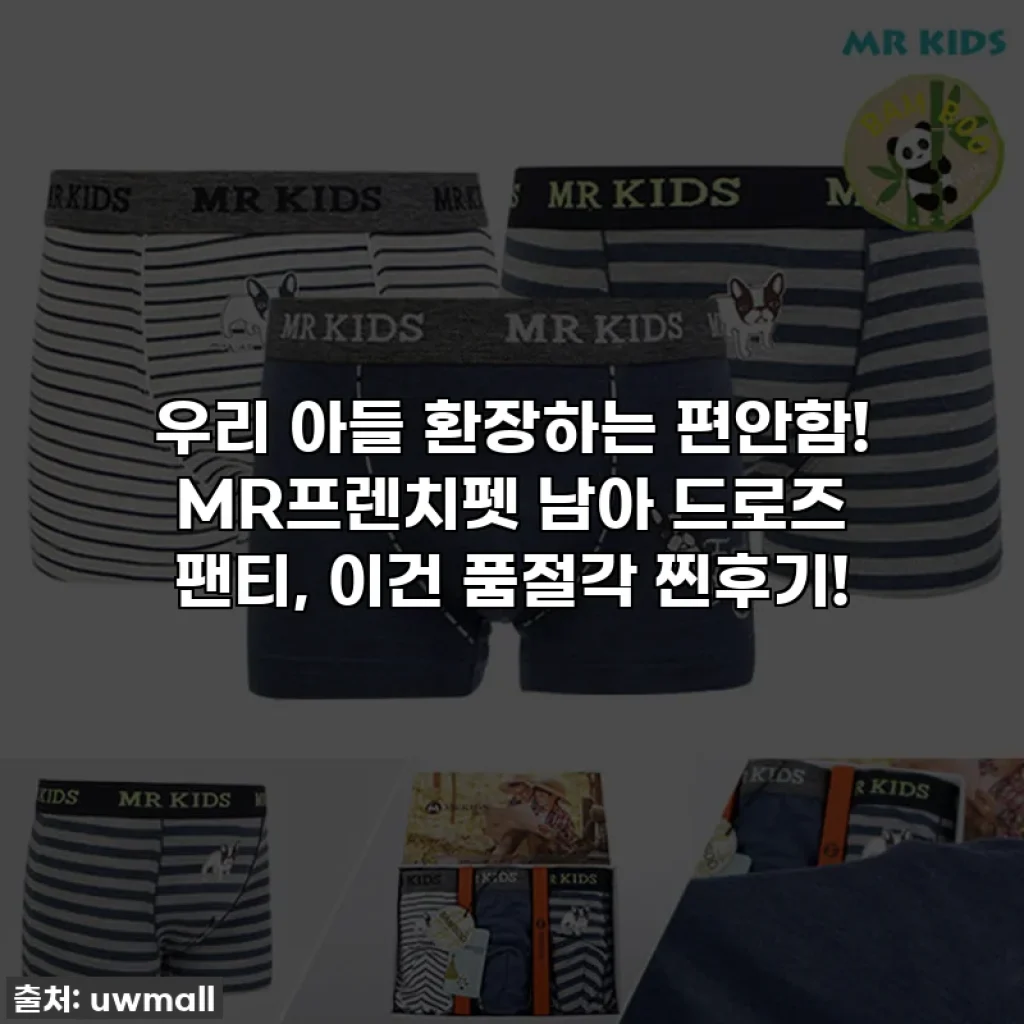 우리 아들 환장하는 편안함! MR프렌치펫 남아 드로즈 팬티, 이건 품절각 찐후기!