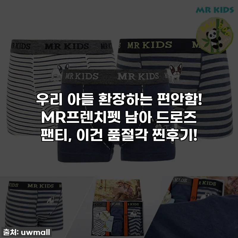 우리 아들 환장하는 편안함! MR프렌치펫 남아 드로즈 팬티, 이건 품절각 찐후기!