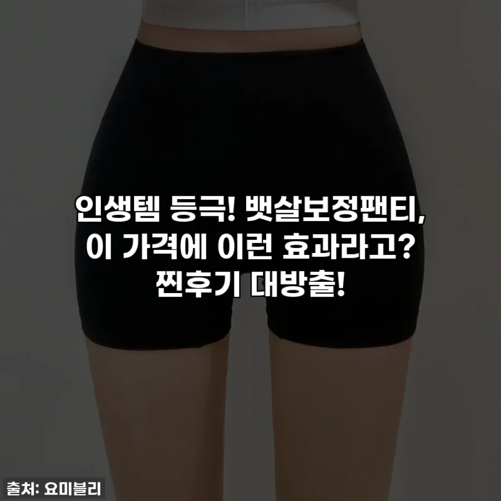 인생템 등극! 뱃살보정팬티, 이 가격에 이런 효과라고? 찐후기 대방출!