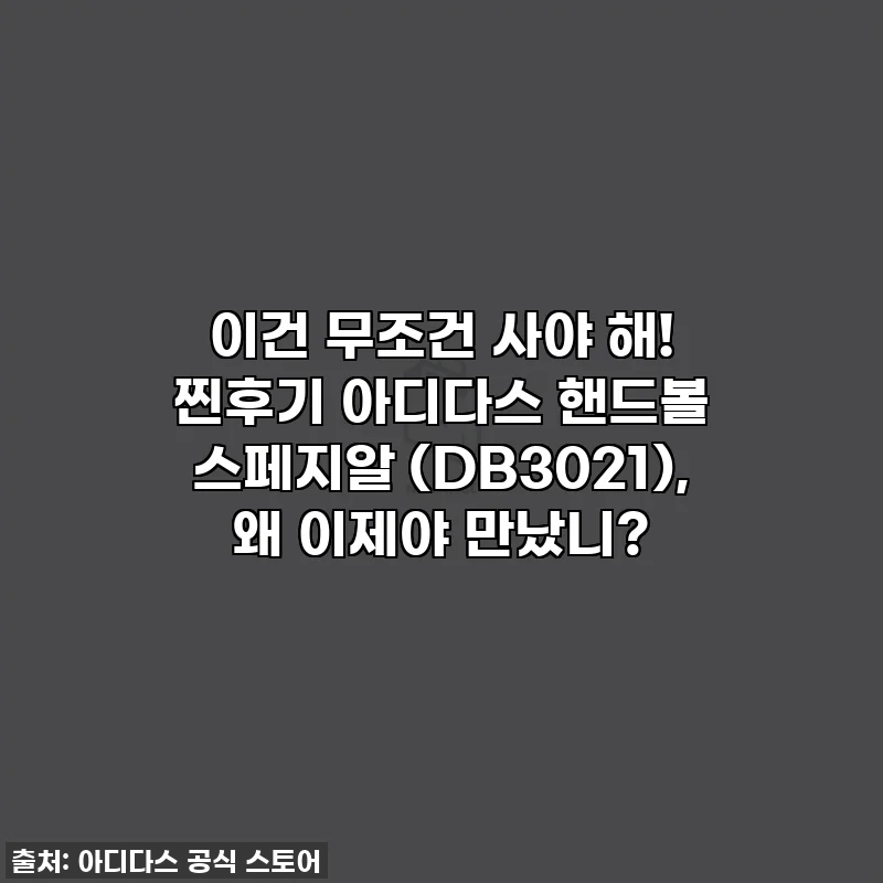 이건 무조건 사야 해! 찐후기 아디다스 핸드볼 스페지알 (DB3021), 왜 이제야 만났니?