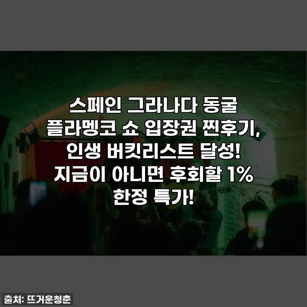 스페인 그라나다 동굴 플라멩코 쇼 입장권 찐후기, 인생 버킷리스트 달성! 지금이 아니면 후회할 1% 한정 특가!