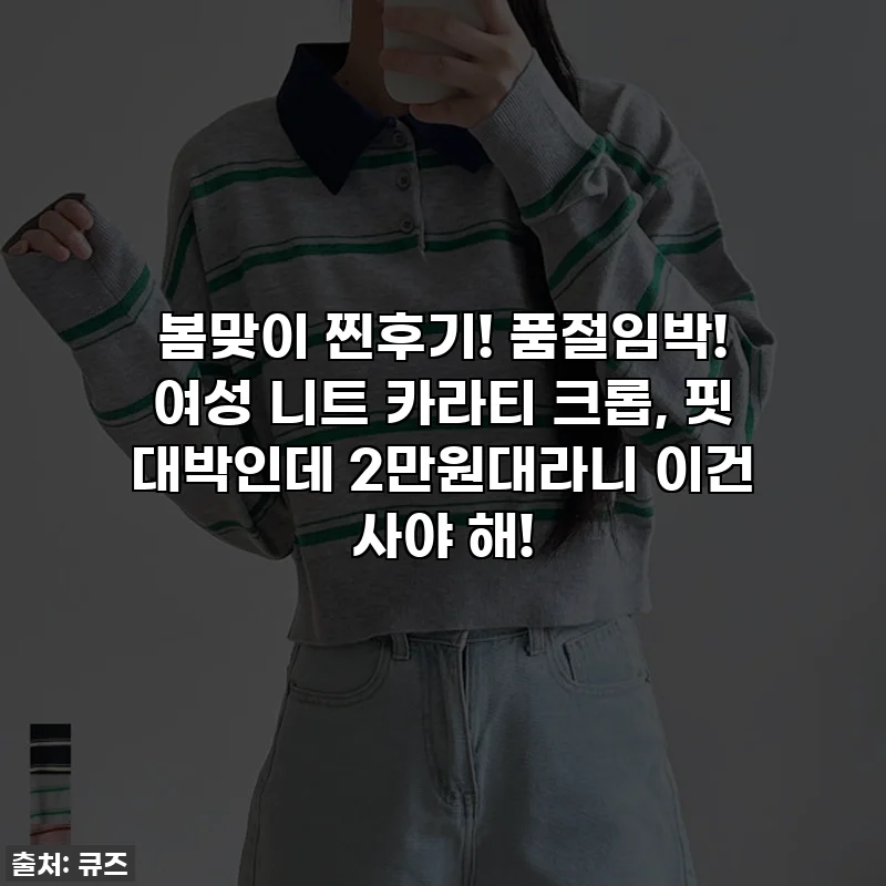봄맞이 찐후기! 품절임박! 여성 니트 카라티 크롭, 핏 대박인데 2만원대라니 이건 사야 해!