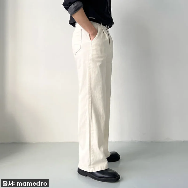 1+1 치노팬츠 세미와이드면바지 남자 관련 이미지 3
