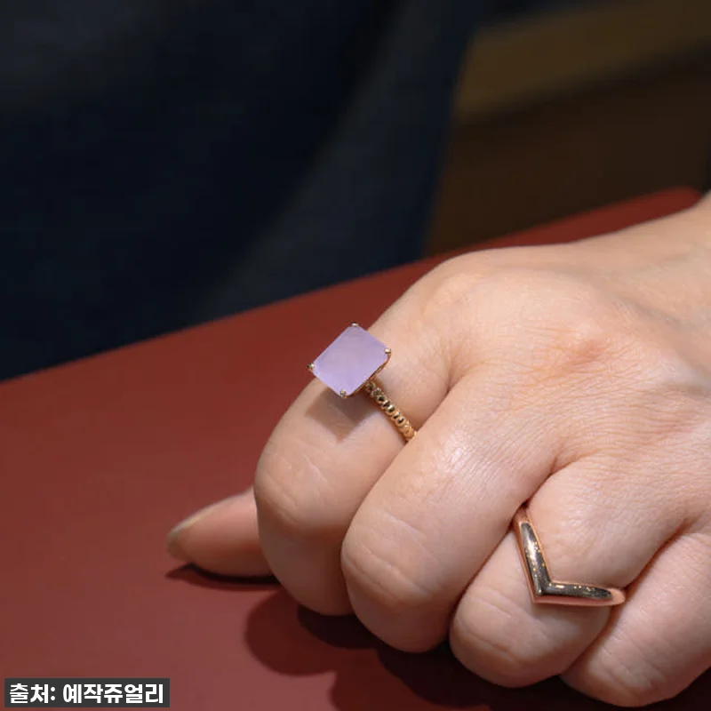 14k 라벤더 비취 옥반지 에메랄드 관련 이미지 3