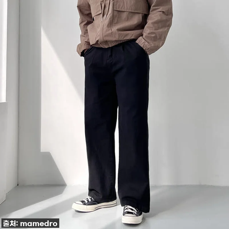 1+1 치노팬츠 세미와이드면바지 남자 관련 이미지 7