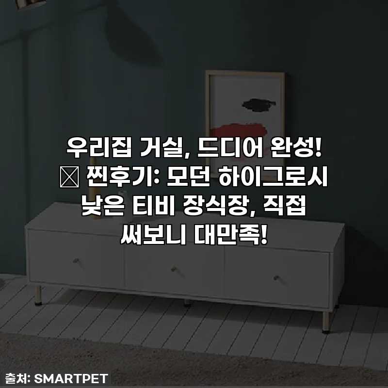 우리집 거실, 드디어 완성! ✨ 찐후기: 모던 하이그로시 낮은 티비 장식장, 직접 써보니 대만족!