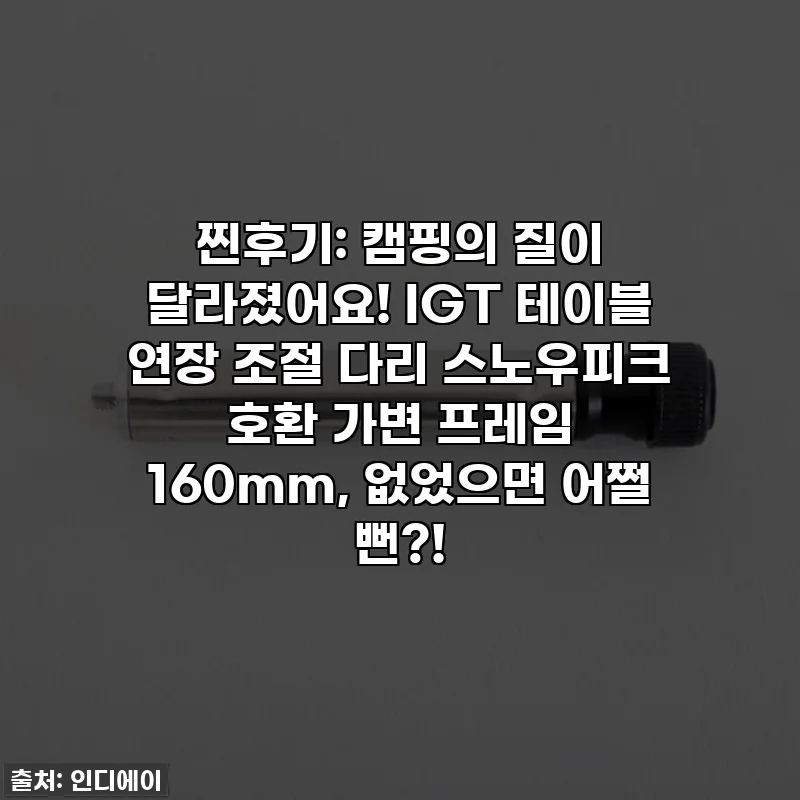 찐후기: 캠핑의 질이 달라졌어요! IGT 테이블 연장 조절 다리 스노우피크 호환 가변 프레임 160mm, 없었으면 어쩔 뻔?!