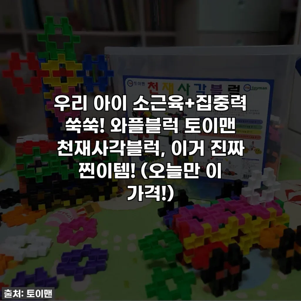 우리 아이 소근육+집중력 쑥쑥! 와플블럭 토이맨 천재사각블럭, 이거 진짜 찐이템! (오늘만 이 가격!)
