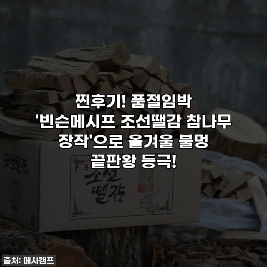 찐후기! 품절임박 '빈슨메시프 조선땔감 참나무 장작'으로 올겨울 불멍 끝판왕 등극!