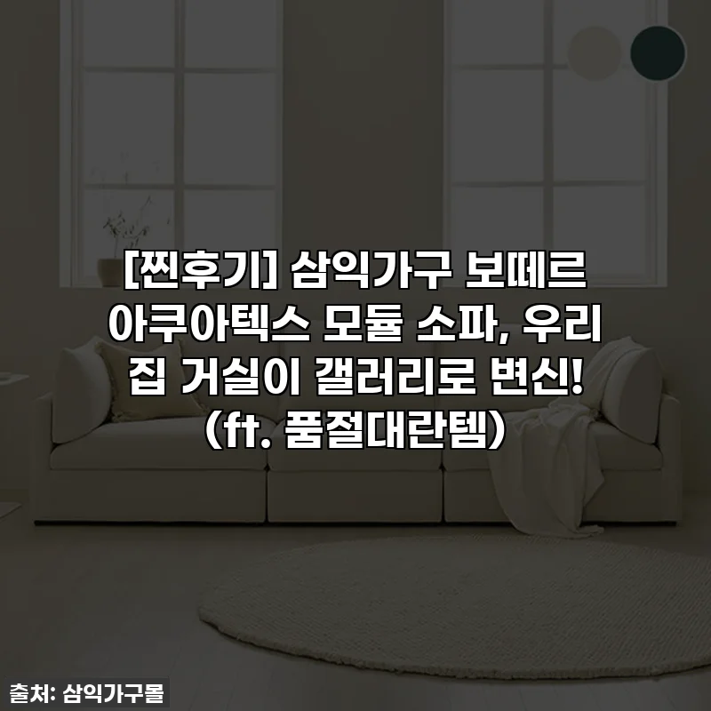 [찐후기] 삼익가구 보떼르 아쿠아텍스 모듈 소파, 우리 집 거실이 갤러리로 변신! (ft. 품절대란템)