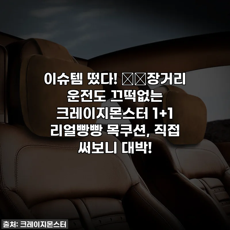 이슈템 떴다! 🚗✨장거리 운전도 끄떡없는 크레이지몬스터 1+1 리얼빵빵 목쿠션, 직접 써보니 대박!