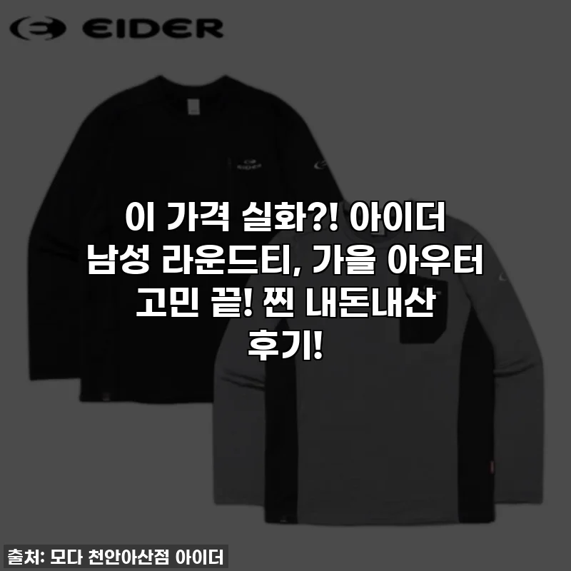 이 가격 실화?! 아이더 남성 라운드티, 가을 아우터 고민 끝! 찐 내돈내산 후기!