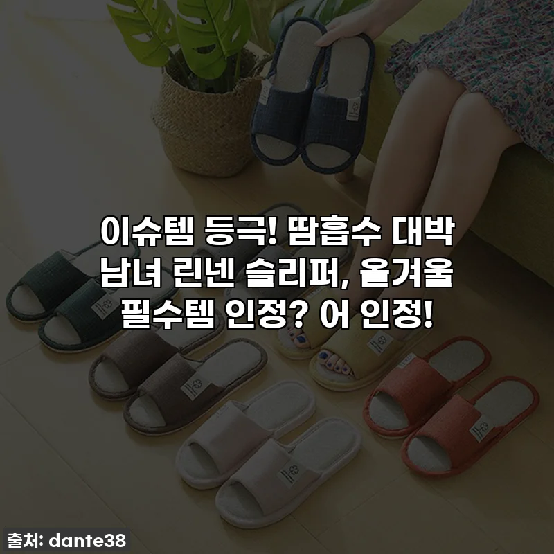 이슈템 등극! 땀흡수 대박 남녀 린넨 슬리퍼, 올겨울 필수템 인정? 어 인정!
