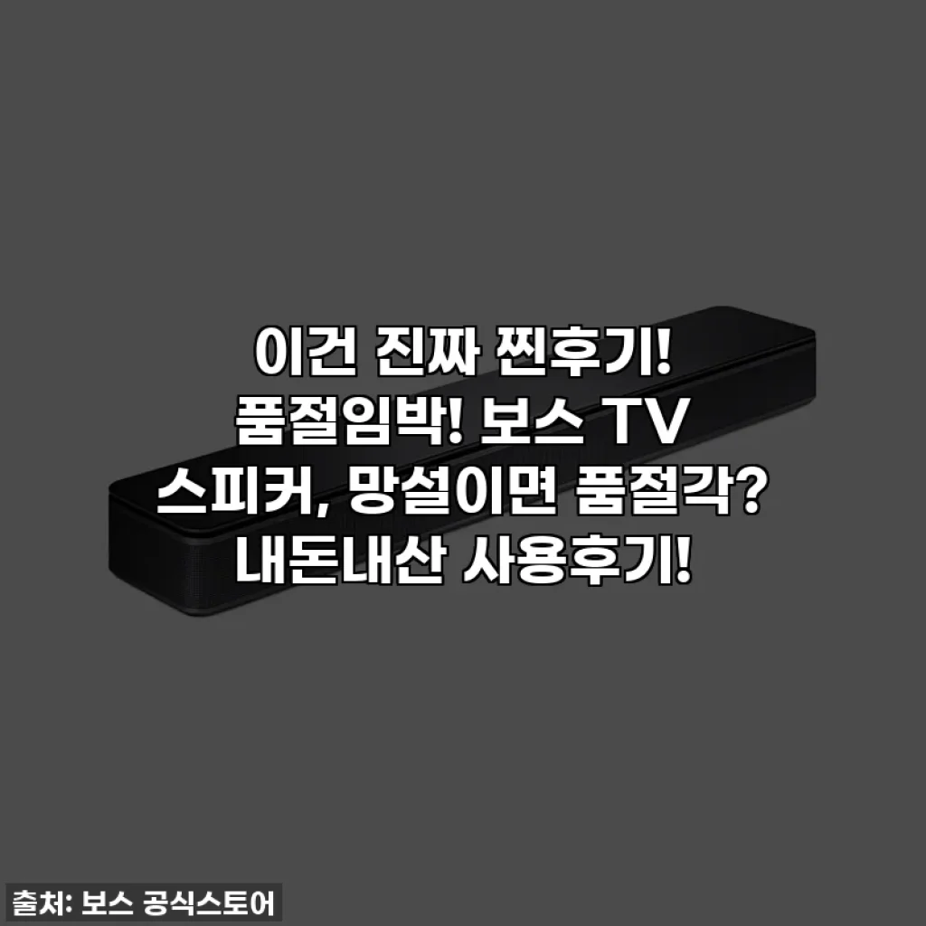 이건 진짜 찐후기! 품절임박! 보스 TV 스피커, 망설이면 품절각? 내돈내산 사용후기!