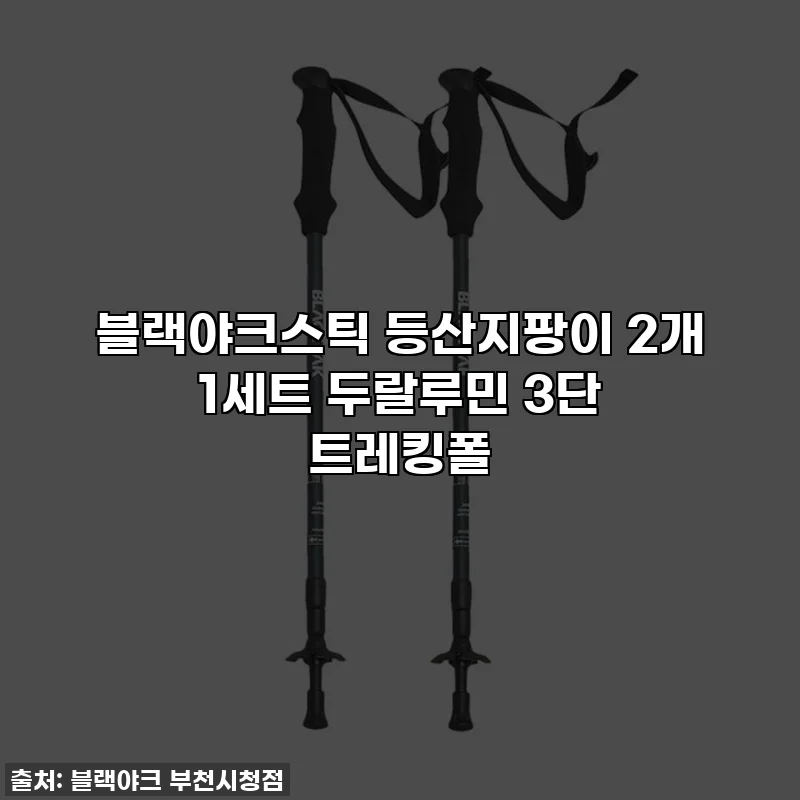 블랙야크스틱 등산지팡이 2개 1세트 두랄루민 3단 트레킹폴