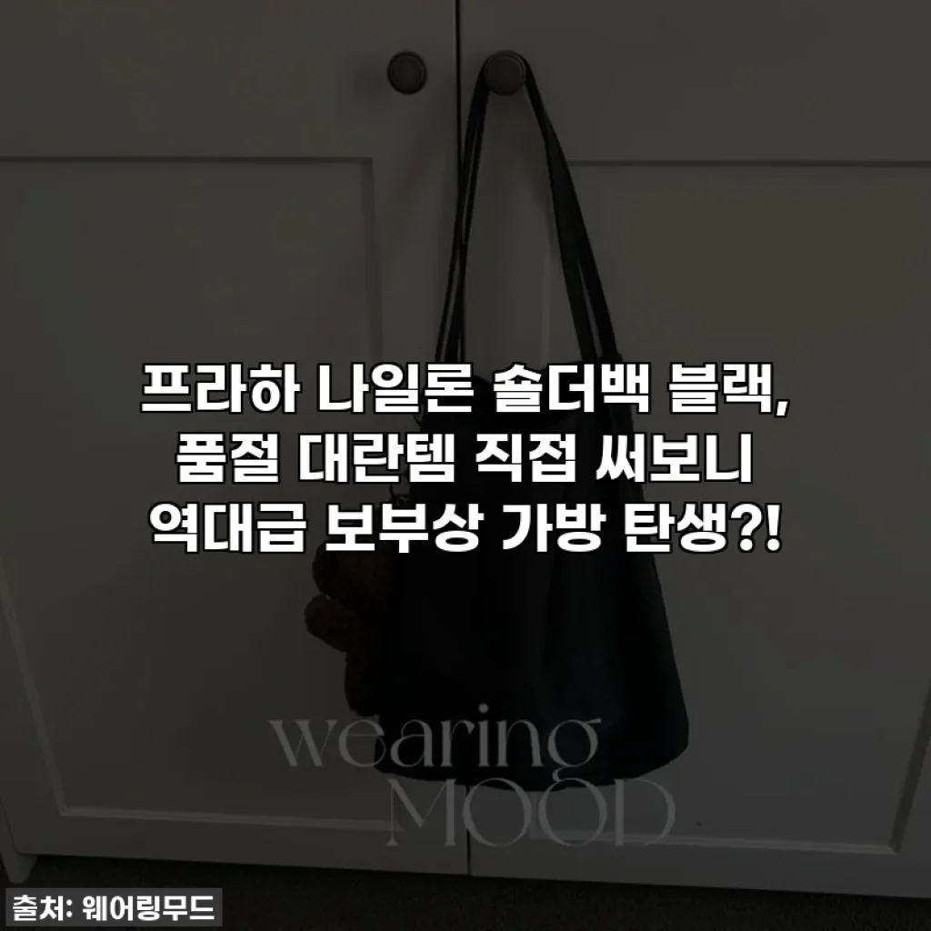 프라하 나일론 숄더백 블랙, 품절 대란템 직접 써보니 역대급 보부상 가방 탄생?!