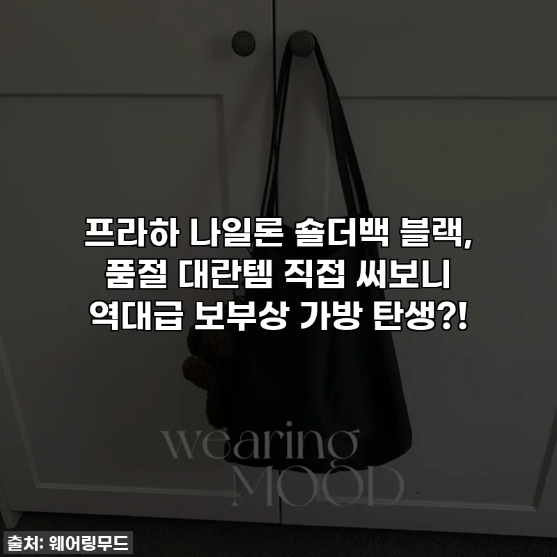 프라하 나일론 숄더백 블랙, 품절 대란템 직접 써보니 역대급 보부상 가방 탄생?!