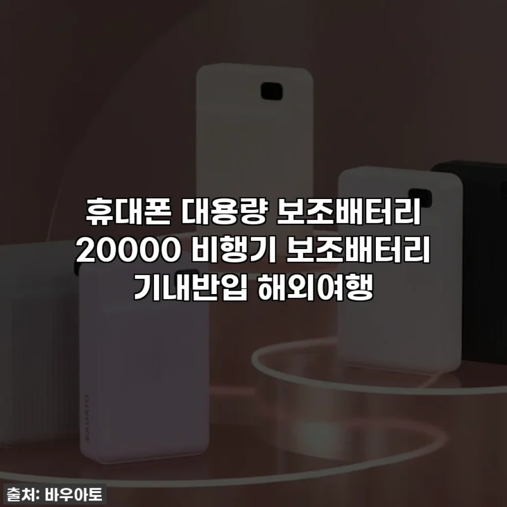 휴대폰 대용량 보조배터리 20000 비행기 보조배터리 기내반입 해외여행