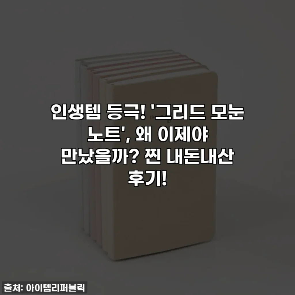 인생템 등극! '그리드 모눈 노트', 왜 이제야 만났을까? 찐 내돈내산 후기!
