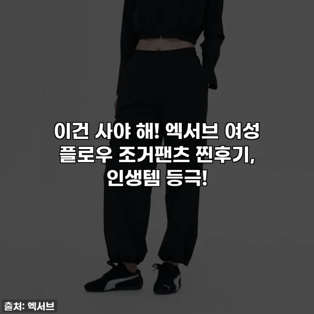이건 사야 해! 엑서브 여성 플로우 조거팬츠 찐후기, 인생템 등극!