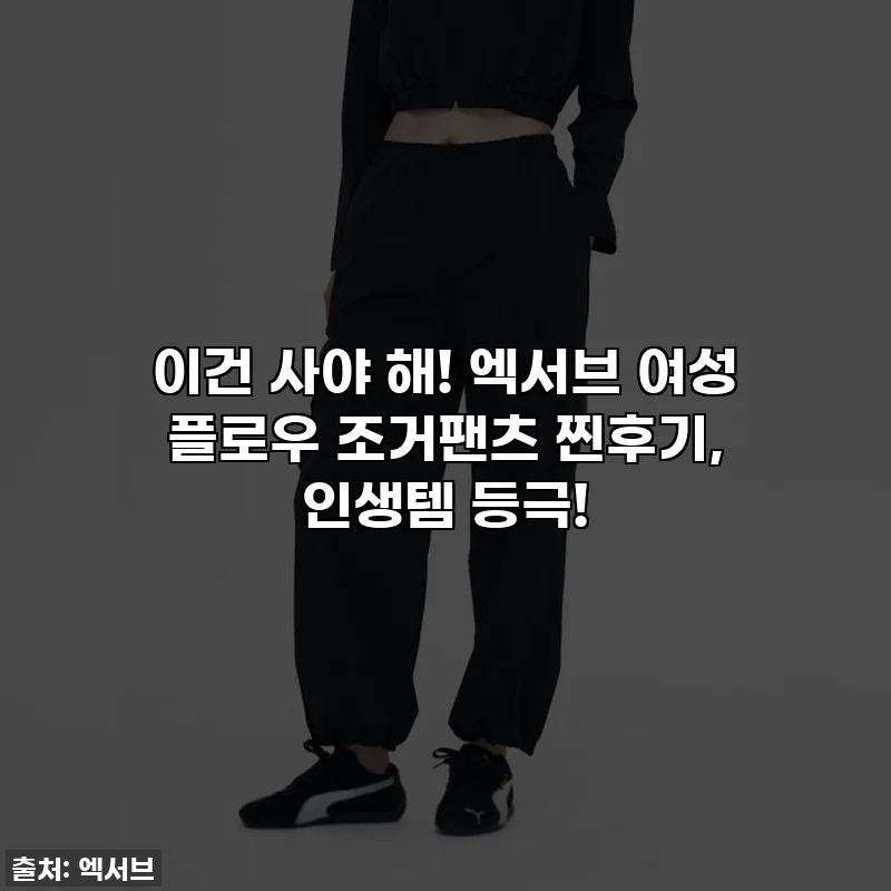 이건 사야 해! 엑서브 여성 플로우 조거팬츠 찐후기, 인생템 등극!