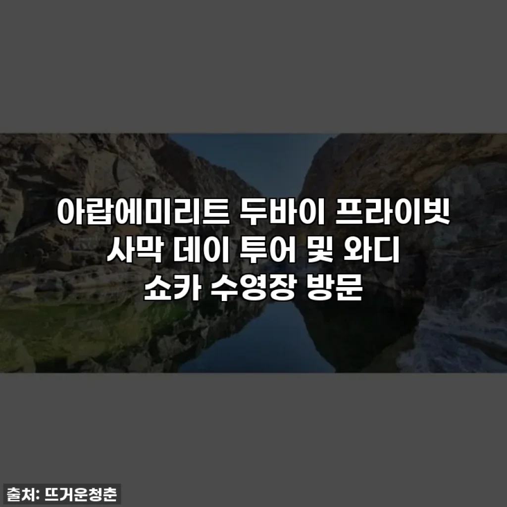 아랍에미리트 두바이 프라이빗 사막 데이 투어 및 와디 쇼카 수영장 방문