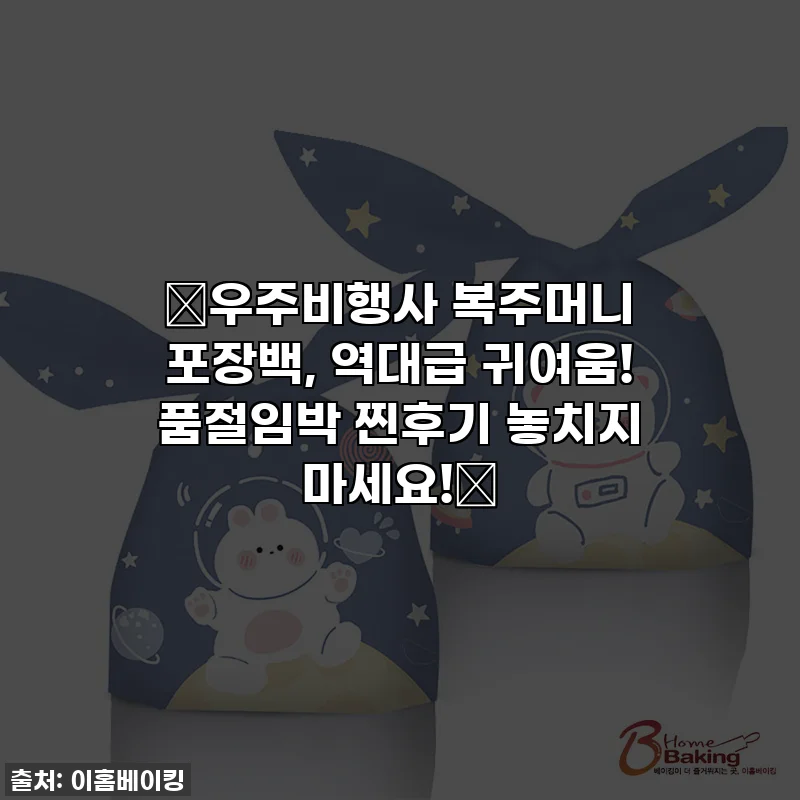 🚀우주비행사 복주머니 포장백, 역대급 귀여움! 품절임박 찐후기 놓치지 마세요!🌌