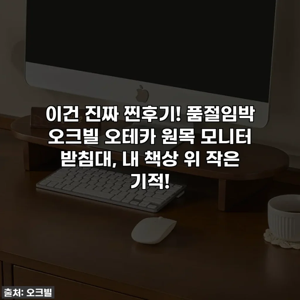 이건 진짜 찐후기! 품절임박 오크빌 오테카 원목 모니터 받침대, 내 책상 위 작은 기적!
