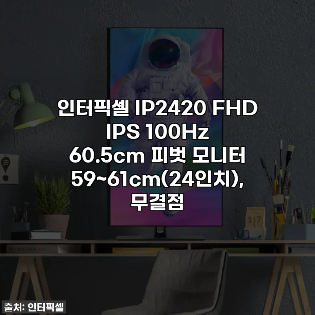 인터픽셀 IP2420 FHD IPS 100Hz 60.5cm 피벗 모니터 59~61cm(24인치), 무결점