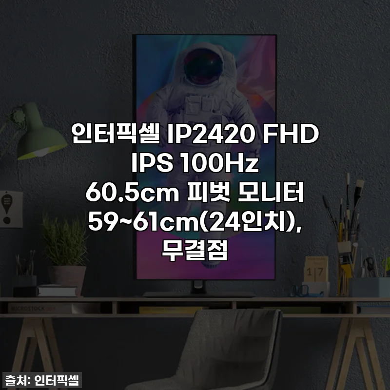 인터픽셀 IP2420 FHD IPS 100Hz 60.5cm 피벗 모니터 59~61cm(24인치), 무결점