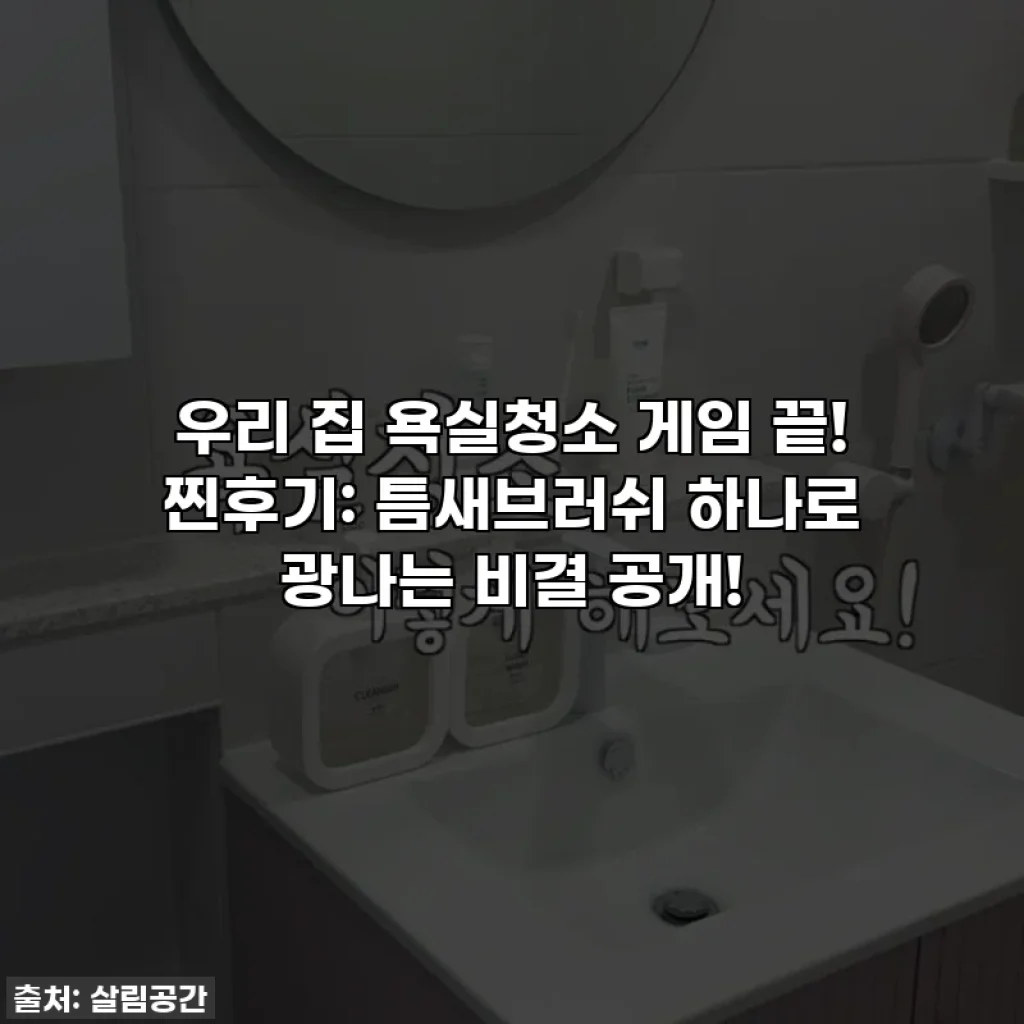 우리 집 욕실청소 게임 끝! 찐후기: 틈새브러쉬 하나로 광나는 비결 공개!