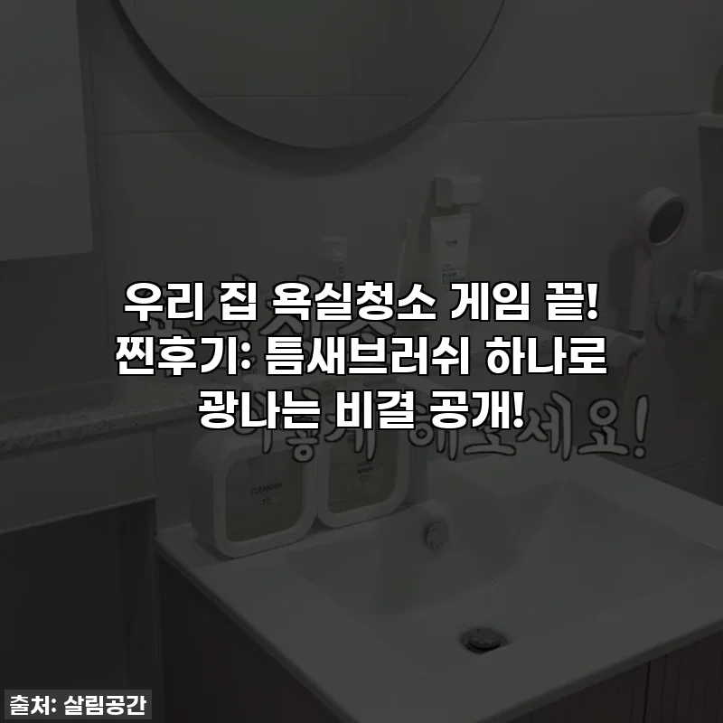 우리 집 욕실청소 게임 끝! 찐후기: 틈새브러쉬 하나로 광나는 비결 공개!