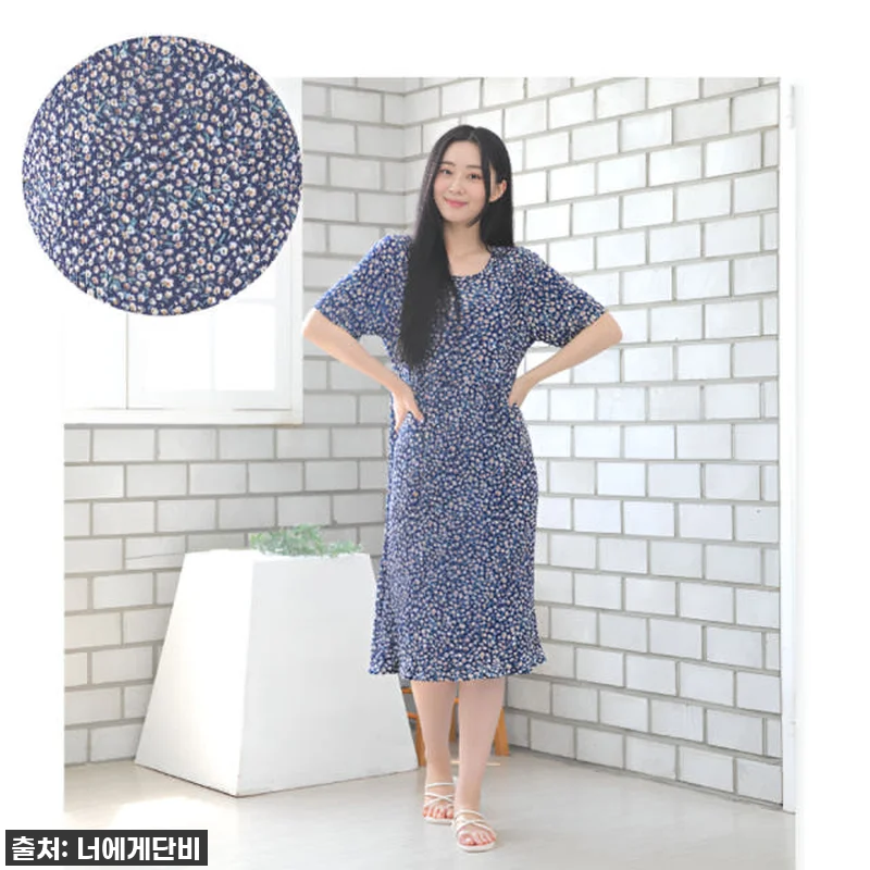 모녀잠옷 꽃무늬 집에서입는 원피스 잠 관련 이미지 1