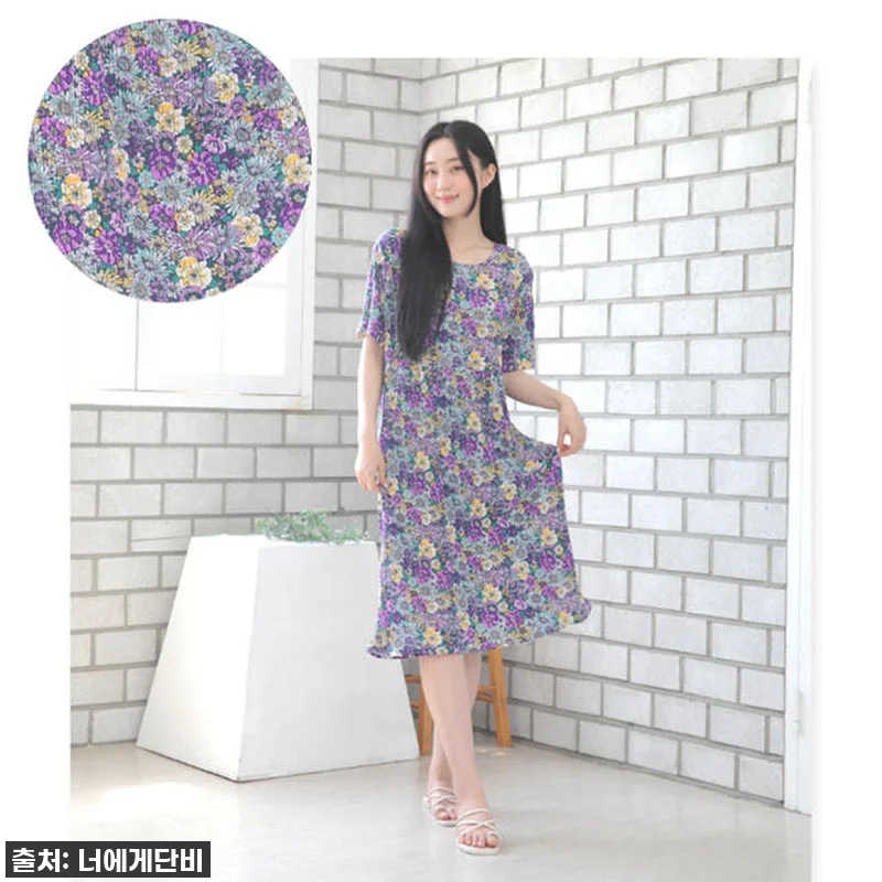 모녀잠옷 꽃무늬 집에서입는 원피스 잠 관련 이미지 3