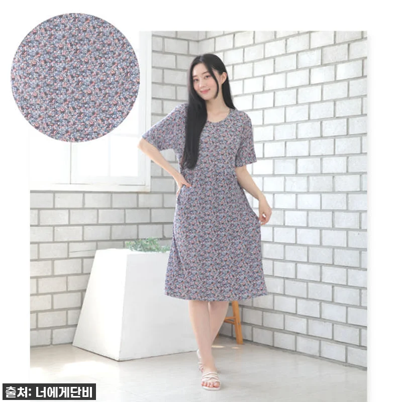 모녀잠옷 꽃무늬 집에서입는 원피스 잠 관련 이미지 4