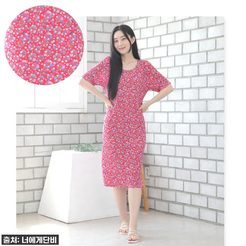 모녀잠옷 꽃무늬 집에서입는 원피스 잠 관련 이미지 5