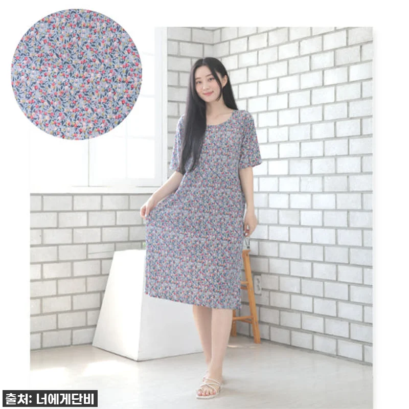 모녀잠옷 꽃무늬 집에서입는 원피스 잠 관련 이미지 6