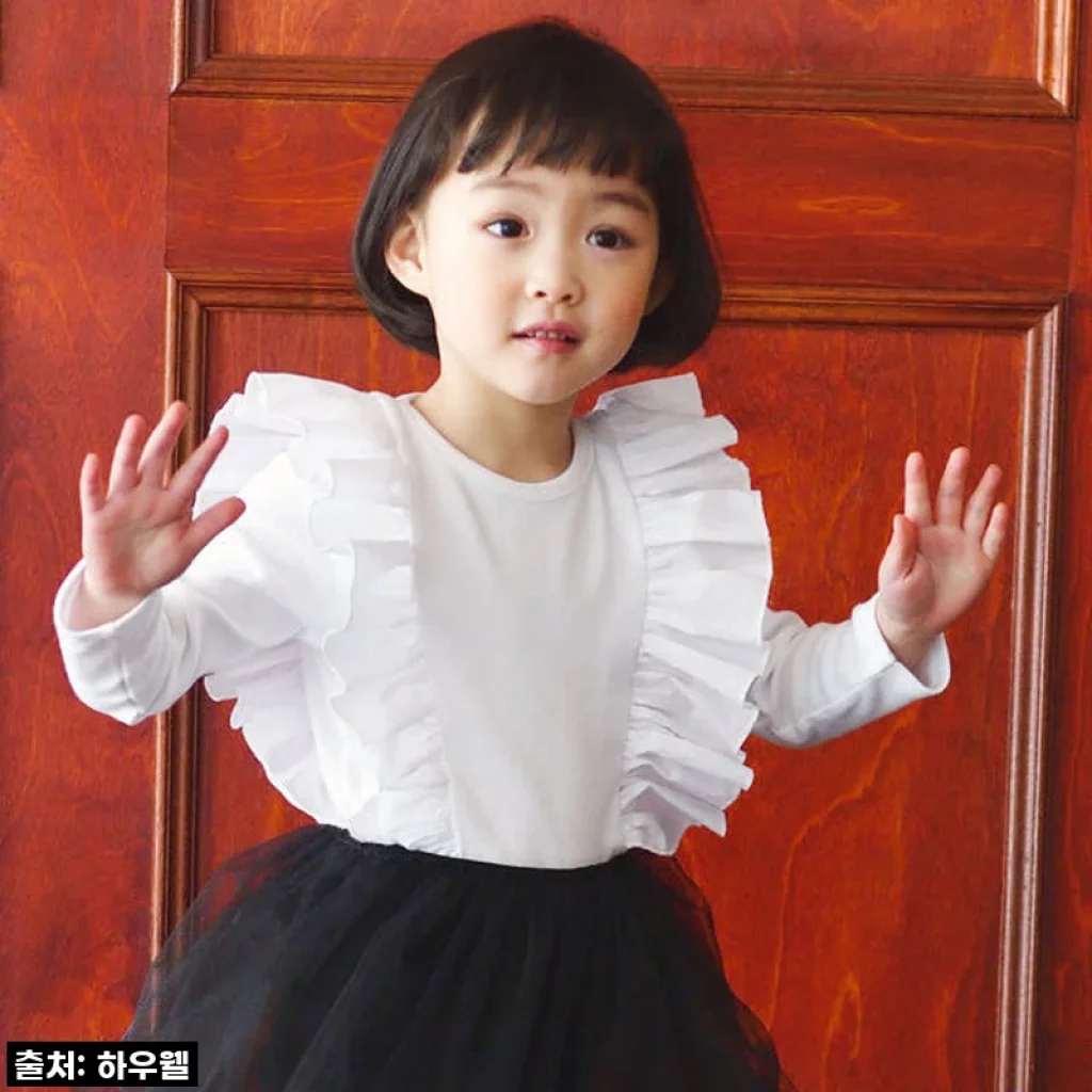 라브프릴티 여아 아동 베이직 기본티 보통핏 와인 아이보리 블랙 보통핏 면