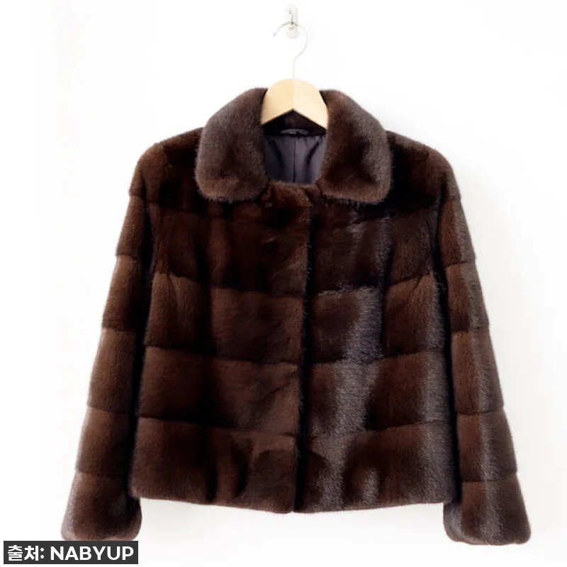 여성 천연밍크코트 호리젠탈 퍼 여성 관련 이미지 1