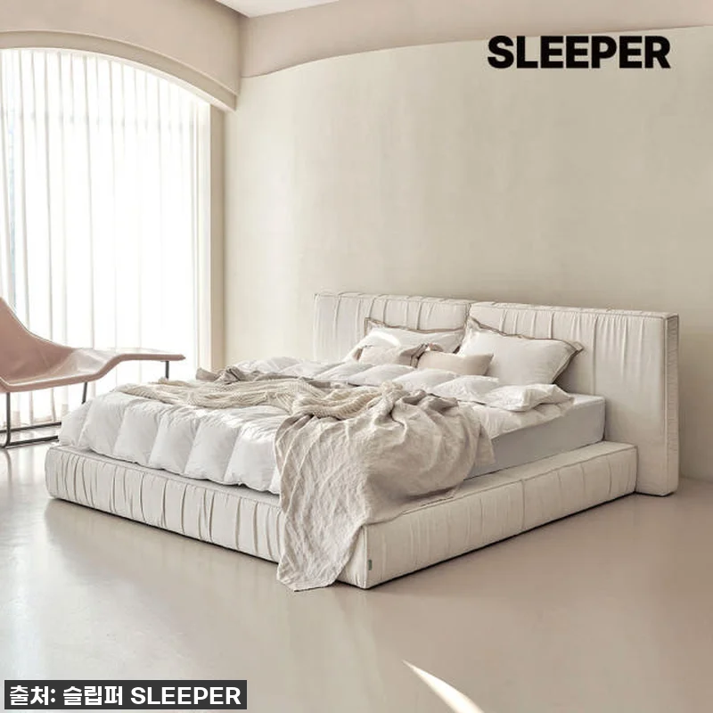슬립퍼 시크 패브릭 침대 라지킹 프레 관련 이미지 1