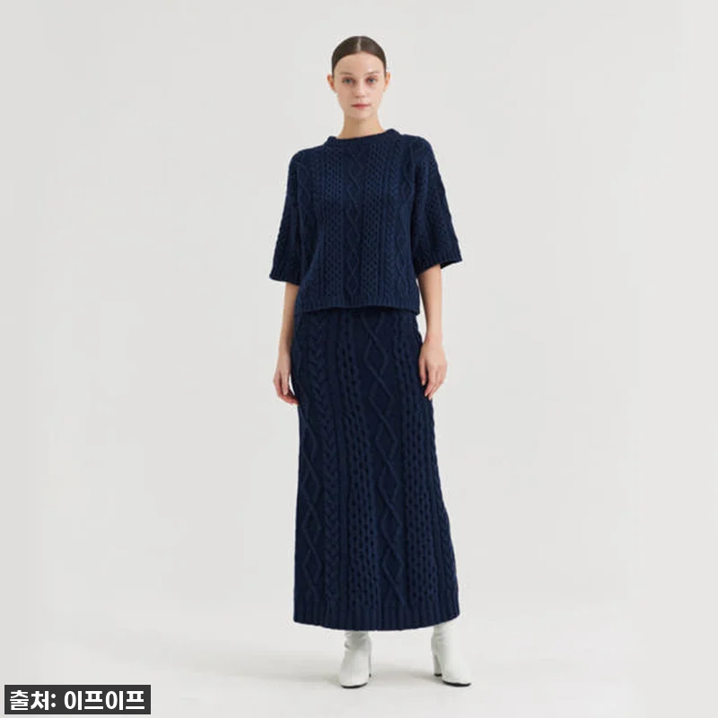 크램38 실비아 블루 케이블 니트 스 관련 이미지 1