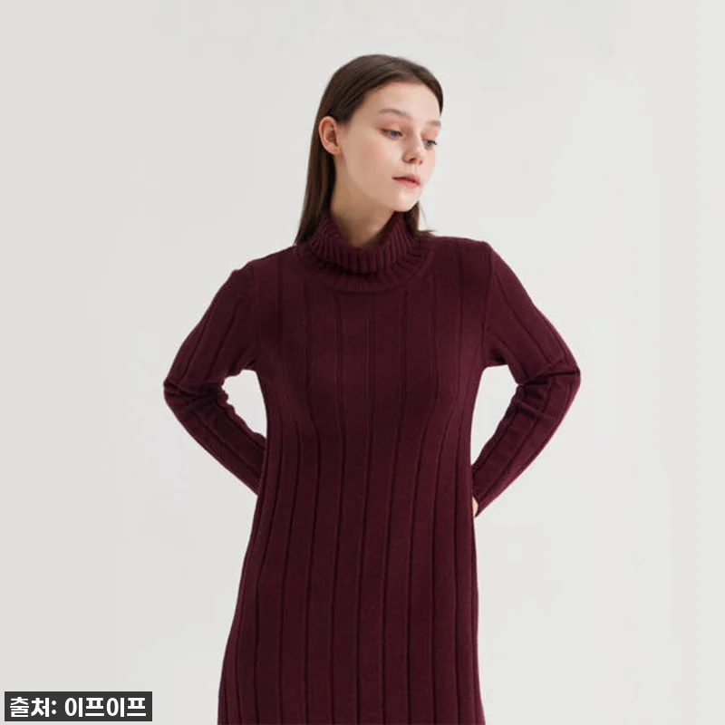 크램38 라타 터틀넥 골지 버건디 니 관련 이미지 1