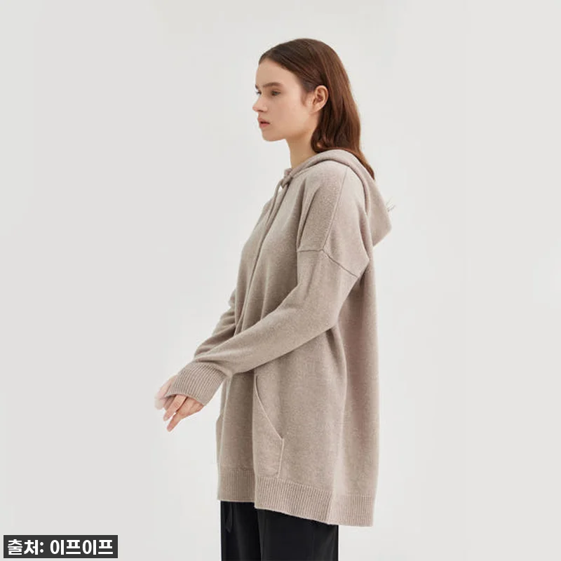 크램38 산토 베이지 후드 니트 스웨 관련 이미지 1