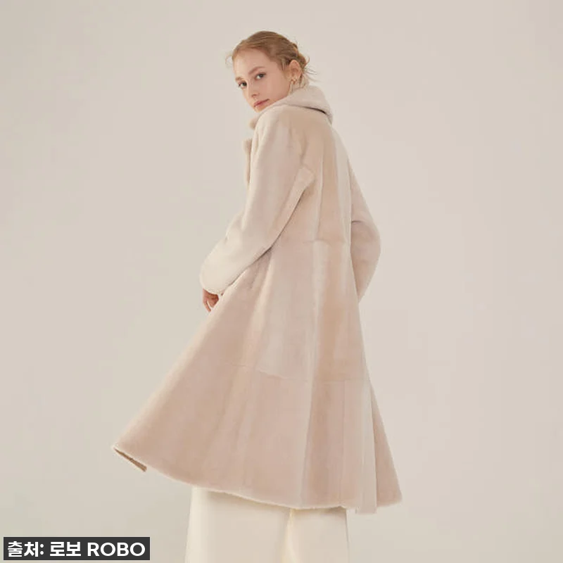 로보 싱글버튼 리버시블 롱 무스탕 코 관련 이미지 2