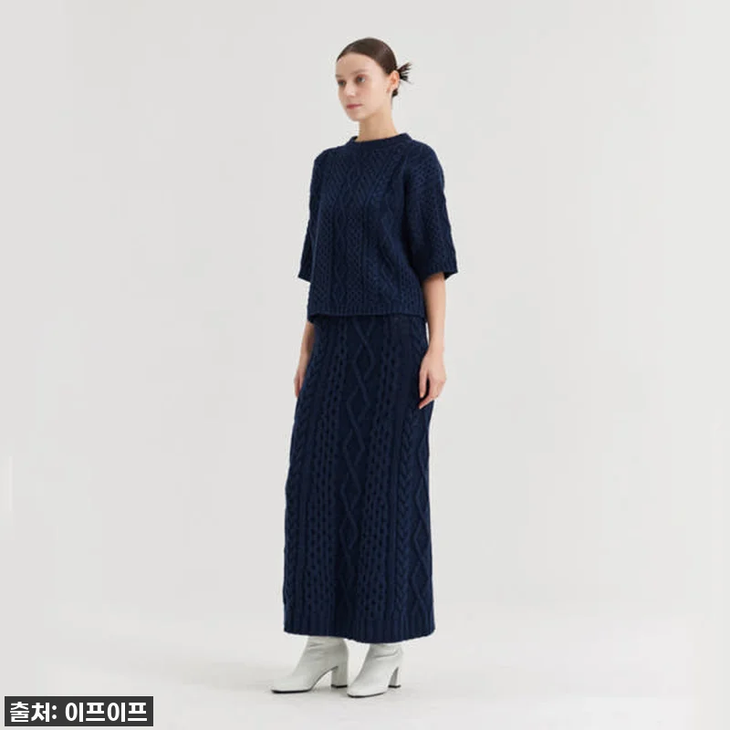 크램38 실비아 블루 케이블 니트 스 관련 이미지 2