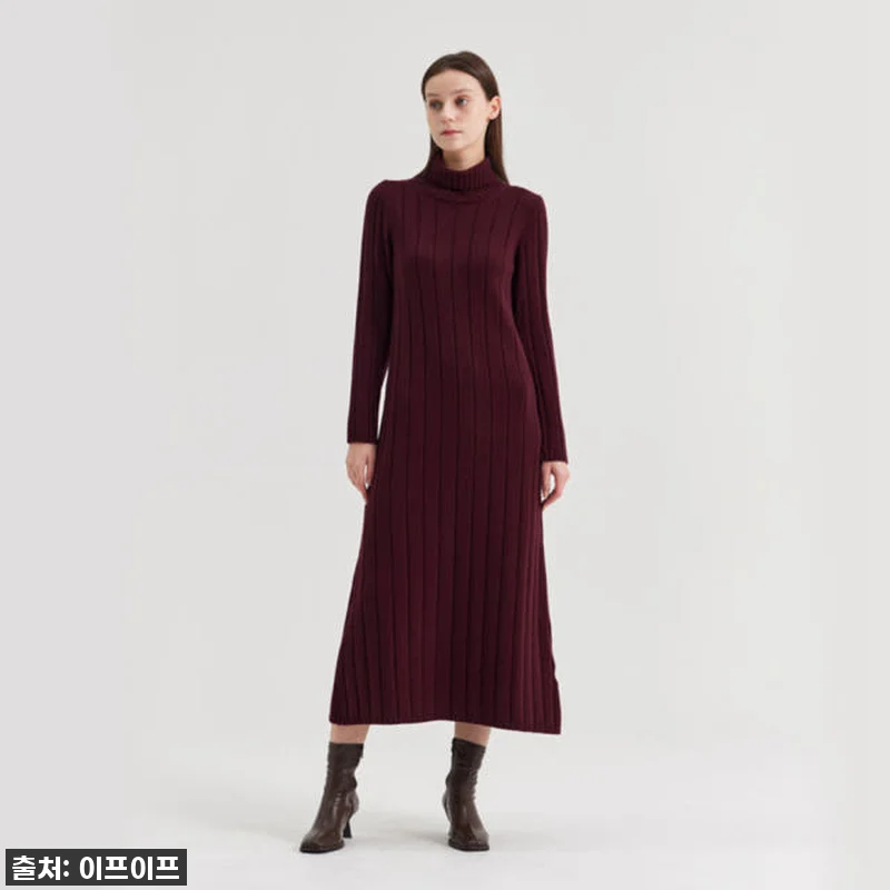 크램38 라타 터틀넥 골지 버건디 니 관련 이미지 2